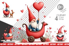Heart Carriage Gnome Clipart Product Image 1