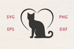 Cat Heart sitting 2 SVG Product Image 1