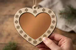 Heart Christmas Ornament SVG, Laser Cut Glowforge File SVG Product Image 2