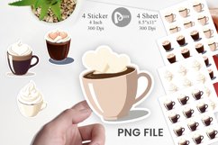 Heart Coffee Sticker Product Image 1