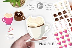 Heart Coffee Sticker Product Image 1