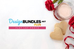 Heart Cookies and Roses Valentine Flat Lay Photo Product Image 1