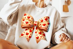 Valentines Coquette Bow PNG, Valentine&#039;s Day Bow PNG, Hearts Product Image 3