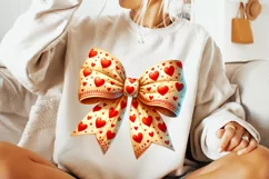 Valentines Coquette Bow PNG, Valentine's Day Bow PNG, Hearts Product Image 3