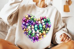 Mardi Gras Coquette Bow PNG, Mardi Gras Sublimation, Heart Product Image 2