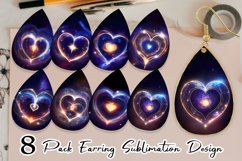 Heart Cosmic and Sparkling Earring teardrop sublimation Product Image 1