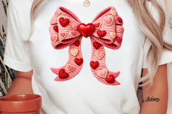 Heart Crochet Bow Valentine PNG Product Image 3