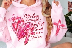 Heart Cross Valentine Jesus, We Love Because He First Love Product Image 2