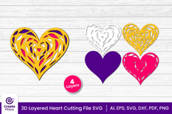 heart cut file-heart cutting file-heart svg-heart papercut-3d layered papercut-wedding-laser cutting
