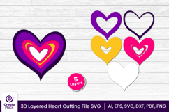 heart cut file-heart cutting file-heart svg-heart papercut-3d layered papercut-wedding-laser cutting