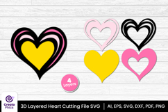 heart cut file-heart cutting file-heart svg-heart papercut-3d layered papercut-wedding-laser cutting