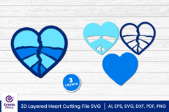 heart cut file-heart cutting file-heart svg-heart papercut-3d layered papercut-wedding-laser cutting