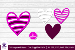 heart cut file-heart cutting file-heart svg-heart papercut-3d layered papercut-wedding-laser cutting