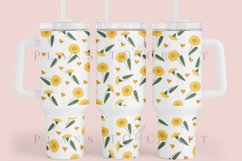 heart daisy spring floral 40oz quencher tumbler sublimation full wrap SVG high resolution transparent background