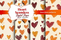 Watercolor Heart Digital Paper Seamless Digital Pattern Product Image 1