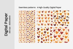 Watercolor Heart Digital Paper Seamless Digital Pattern Product Image 2
