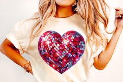 Disco Ball Heart PNG, Valentine&#039;s Day PNG, Heart PNG Clipart Product Image 1