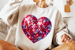 Disco Ball Heart PNG, Valentine&#039;s Day PNG, Heart PNG Clipart Product Image 2