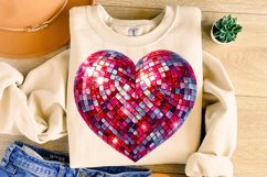 Disco Ball Heart PNG, Valentine&#039;s Day PNG, Heart PNG Clipart Product Image 3