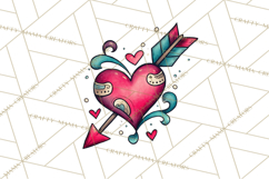 Whimsical Valentine Heart Doodle Clipart Cute PNG, Love Png Product Image 2