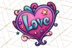 Whimsical Valentine Heart Doodle Clipart Cute PNG, Love Png Product Image 4
