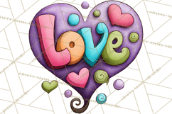 Whimsical Valentine Heart Doodle Clipart Cute PNG, Love Png Product Image 5