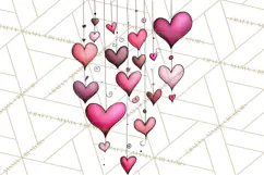Whimsical Valentine Heart Doodle Clipart Cute PNG, Love Png Product Image 3