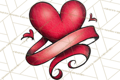 Whimsical Valentine Heart Doodle Clipart Cute PNG, Love Png Product Image 3