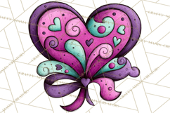 Whimsical Valentine Heart Doodle Clipart Cute PNG, Love Png Product Image 4