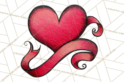 Whimsical Valentine Heart Doodle Clipart Cute PNG, Love Png Product Image 5