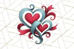 Whimsical Valentine Heart Doodle Clipart Cute PNG, Love Png Product Image 3