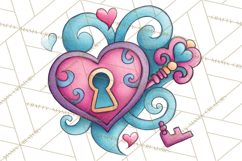 Whimsical Valentine Heart Doodle Clipart Cute PNG, Love Png Product Image 2