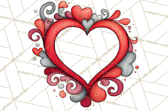 Whimsical Valentine Heart Doodle Clipart Cute PNG, Love Png Product Image 3