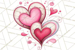 Whimsical Valentine Heart Doodle Clipart Cute PNG, Love Png Product Image 5