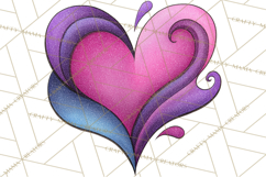 Whimsical Valentine Heart Doodle Clipart Cute PNG, Love Png Product Image 4