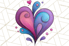 Whimsical Valentine Heart Doodle Clipart Cute PNG, Love Png Product Image 5