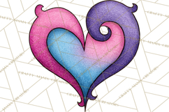 Whimsical Valentine Heart Doodle Clipart Cute PNG, Love Png Product Image 2
