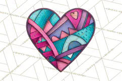 Whimsical Valentine Heart Doodle Clipart Cute PNG, Love Png Product Image 4