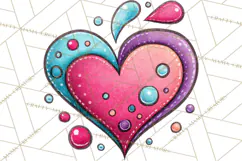 Whimsical Valentine Heart Doodle Clipart Cute PNG, Love Png Product Image 4