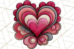 Whimsical Valentine Heart Doodle Clipart Cute PNG, Love Png Product Image 2