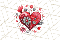 Whimsical Valentine Heart Doodle Clipart Cute PNG, Love Png Product Image 5
