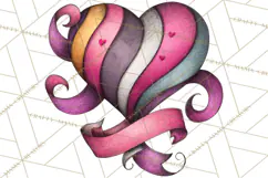 Whimsical Valentine Heart Doodle Clipart Cute PNG, Love Png Product Image 3