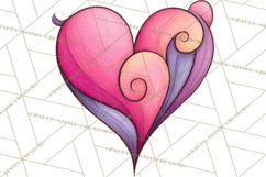 Whimsical Valentine Heart Doodle Clipart Cute PNG, Love Png Product Image 4