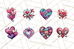 Whimsical Valentine Heart Doodle Clipart Cute PNG, Love Png Product Image 2