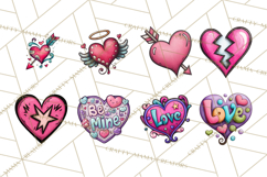 Whimsical Valentine Heart Doodle Clipart Cute PNG, Love Png Product Image 3