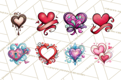Whimsical Valentine Heart Doodle Clipart Cute PNG, Love Png Product Image 5