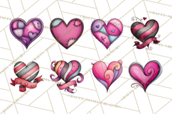 Whimsical Valentine Heart Doodle Clipart Cute PNG, Love Png Product Image 8