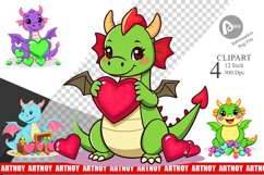 Heart Dragon Clipart Product Image 1