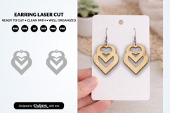 Heart Earring SVG - Laser Cut Jewelry Template Product Image 1