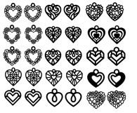 Heart Earrings Laser Cut Bundle. Boho Earrings Laser Cut. Product Image 2